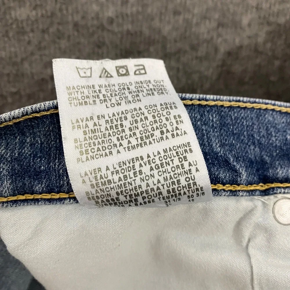 Wrangler Rugged Wear Mens Blue Straight Leg Jeans 34x30 Stretch 31050BI